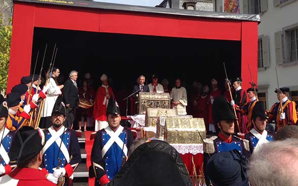 Le Conseiller fédéral Burkhalter à Saint-Maurice